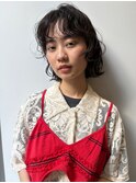 ニュアンスパーマミディアム前髪カットショートボブ髪質改善