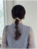 編み下ろしヘアアレンジ/およばれヘア/結婚式ヘア