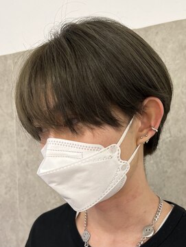 バイフィフス 原宿/表参道(by fifth) ミルクティーベージュダブルカラー韓国風メンズセンターパート