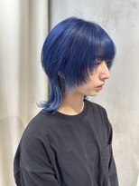 シーン(seen)&nbsp;◆青髪ネイビーカラーシャギーウルフレイヤー中性ウルフクラゲ