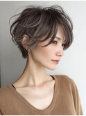 大人ショート　白髪ぼかし　脱白髪染め　白髪染め　40代50代60代