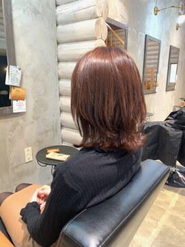 クレエ ヘアー デザイン(creer hair design) ナチュラルレイヤーボブ透明感カラーマロンブラウンくびれヘア