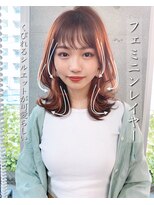 リコバイアフロート(riko by afloat)&nbsp;ゆるふわカールが可愛いピンクブラウンレイヤーカット