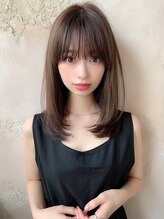ロンド アンブル 四条烏丸(Lond ambre) 【Lond ambre】グレーベージュストレートレイヤーロング黒髪
