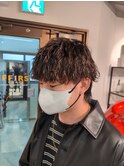マッシュウルフ×波巻きパーマ