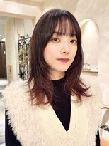 ビュートリアム265(BEAUTRIUM 265) ミディアムレイヤー/レイヤーカット/銀座/ピンクブラウン/顔周り