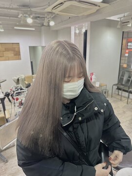 アジールヘア 所沢プロペ通り店(agir hair) ヘルシーロング美髪ケアブリーチミルクティーグレージュ所沢練馬