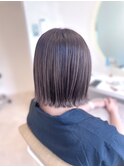 ハイライト/ラベンダーベージュ/切りっぱなしボブ Saki
