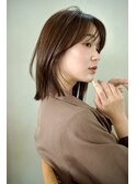 大人ボブ/シースルーバング/こなれミディアム/30代40代50代