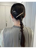 ヘアアレンジお呼ばれアレンジタイトポニータイトアレンジ