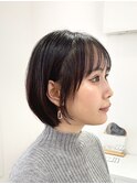 黒髪耳かけ丸みボブ【suiw】昭和町/天王寺/阿倍野