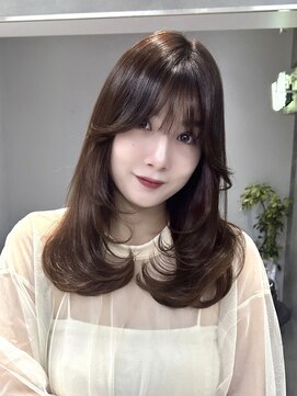 ヴェイン 渋谷(vain) イルミナカラーレイヤーカラー顔まわりカット大人ヘア