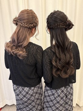 ボタン ハカタ(VOTAN hakata) くるみちゃんヘア/ヘアアレンジ/双子アレンジ/liveヘアメ