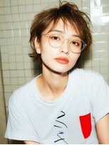 ラベストクズハ(LOVEST KUZUHA)&nbsp;ショートボブ/メガネショート/眉上バング/アッシュベージュ