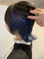 ルルバイアズール 草加店(LULU by azule)&nbsp;インナーカラー，ネイビーブルー，ブルー【草加】