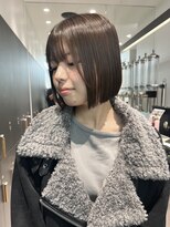 ロンドシエル 横浜(Lond ciel)&nbsp;オリーブグレー/ボブ/顔周り/小顔/レイヤー/髪質改善/縮毛矯正