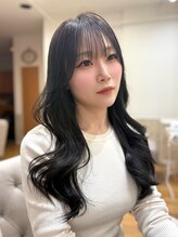 フルブルーム 東林間(fullbloom)&nbsp;レイヤーカットオリーブベージュケアカラー韓国ヘア