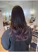 エンドカラーラベンダーダブルカラーブリーチレイヤー髪質改善