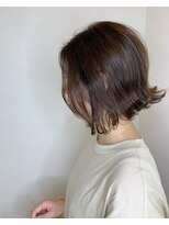 モルニ(MORNI)&nbsp;モカブラウン_マロンベージュ Aラインボブ かきあげ