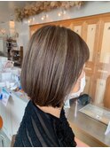 大人ハイライト×オリーブベージュ