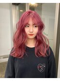 魅力倍増カールハイトーンカラー春ピンクカラー