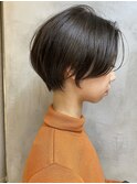 大人マッシュショート丸みショート黒髪ショートベリーショート