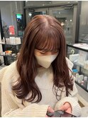 ブリーチなし!艶感ピンクベージュ