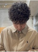 ラウンドマッシュ/プードルパーマ/波巻きパーマ/メンズパーマ