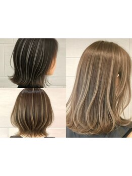 あなたのライフスタイルに寄り添いながら、透明感カラーをご提案＊気になる白髪もハイライトで活かせます♪