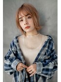 【GEEKS渋谷】夏カラー/オレンジベージュ/レイヤーボブ/20代30代
