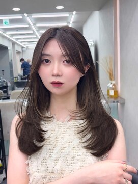 ロンドウル 熊本(Lond ulu) 縮毛矯正/くびれヘア/ハイライトカラー/アプリコットオレンジ