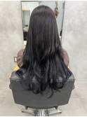 グラデーションブルーアッシュ×艶ロング
