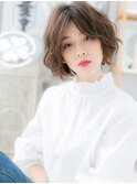 小顔センターパート外国人風ミニボブパーマc7上尾20代30代40代
