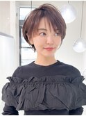 黒髪カタログ/ショート/オリーブグレー/小顔に見せるヘア☆158