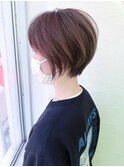 似合わせカット30代40代50代60代大人丸みショート×前髪あり柴立