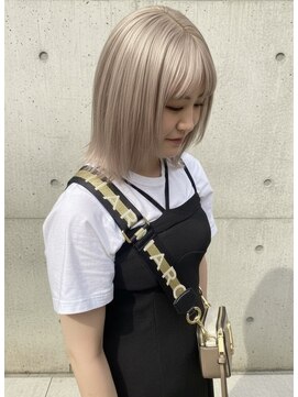 アジールヘア 東上野店(agir hair) グレージュ/ボブ/ミディアム/ストレート/ブリーチ/ダブルカラー