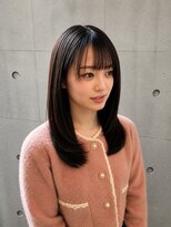 テラ(terra)&nbsp;地毛風ストレート　艶髪ダークアッシュ×シースルーバング