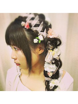 ハナココ 水戸店(hana Coco) リボンお花お姫様ヘアー イベント ライブ 学園祭 水戸 大工町