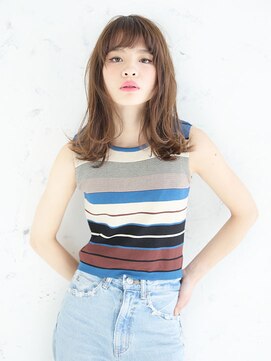 ヘアーメイク ラグズ(Hair Make Luxtz) 正統派リラクシーくびれミディ/アースカラー/外ハネ/斜めバング