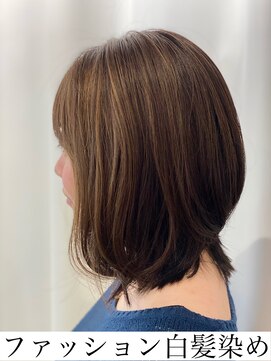 ツムグ 代官山店(TUMUGU) 大人可愛いニュアンスカラー白髪ぼかし脱白髪染め/こなれミディ