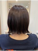 切りっぱなしボブ×ラベンダーグレー