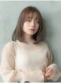 ヌーディーカラー/サラツヤロング/ふんわりミディアム/小顔ヘア