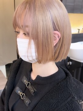 グロウ 上野御徒町(grow) ブリーチ3回/ホワイトブロンド/まるみボブ/pixyyyyyy297