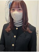 【hono】柔らかピンクベージュ×顔周りレイヤーカット