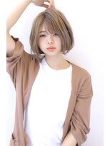 オーロ 緑地公園店(ORO)&nbsp;ローライトことりベージュ大人かわいい小顔スリークボブ大人ボブ