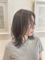アロマ ヘアルーム 池袋店(AROMA hair room)&nbsp;シアーカラーふんわりミディアムレイヤーおしゃれ女子ウルフヘア