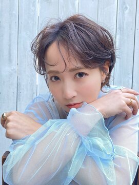 ロウ ジャム 川崎(ROW JAM) ロングくびれヘア_カーキグレージュマッシュショート