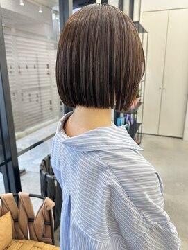 サンド 大阪梅田(sand) @morii_sand/オリーブベージュ/ショートボブ[大阪梅田駅]