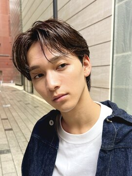 ガーデン 銀座(GARDEN) 艶センターパートニュアンスパーマダークアッシュ韓国マッシュ