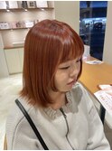 黒髪卒業 ブリーチなしダブルカラーのオレンジカラー